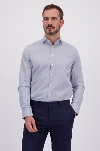 Voorkant van Wit-blauw gestreept hemd - Regular fit door Dansaert Black Premium voor Heren