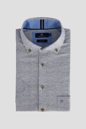 Voorkant van Wit-blauw hemd met korte mouwen - Regular fit door Dansaert Blue voor Heren