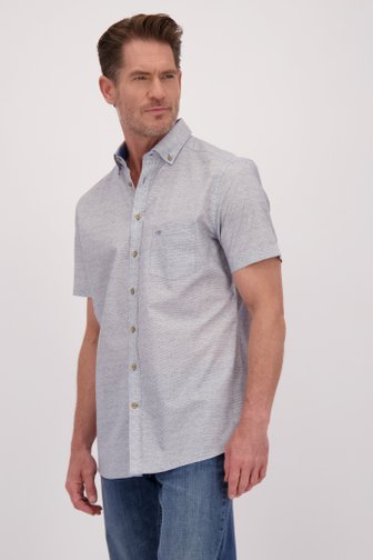 Voorkant van Wit-blauw hemd met korte mouwen - Regular fit door Dansaert Blue voor Heren