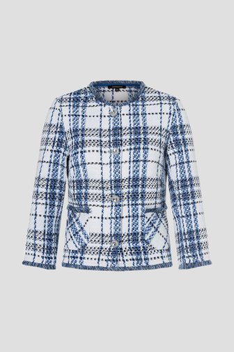 Wit bouclé vestje met geruit motief van More & More voor Dames