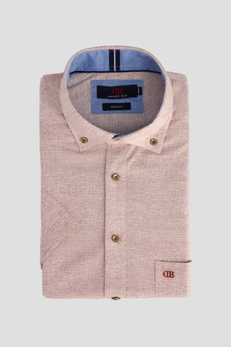 Voorkant van Wit-bruin hemd met korte mouwen - Regular fit door Dansaert Blue voor Heren