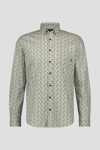 Wit-groen-blauw hemd - regular fit van Bluefields voor Heren