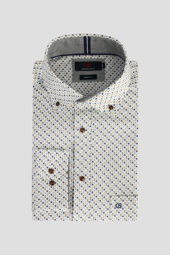 Voorkant van Wit hemd met all-over print - Comfort fit door Dansaert Blue voor Heren