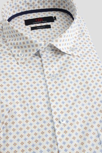 Voorkant van Wit hemd met beige-blauwe print - Regular fit  door Dansaert Blue voor Heren