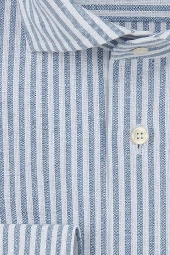Productfoto 1 van Wit hemd met blauw gestreept motief - Slim fit  door Michaelis voor Heren