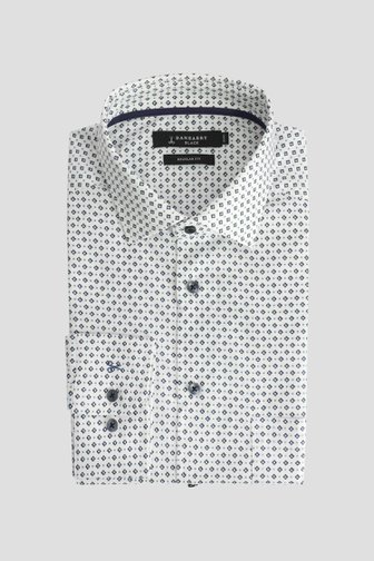 Productfoto 1 van Wit hemd met blauw-groene print - Regular fit door Dansaert Black voor Heren