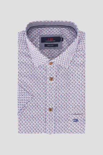 Wit hemd met blauw-rode print - Regular fit van Dansaert Blue voor Heren