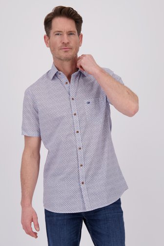 Wit hemd met blauw-rode print - Regular fit van Dansaert Blue voor Heren