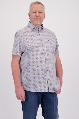 Wit hemd met blauw-rode vierkantjes - Comfort fit van Dansaert Blue voor Heren