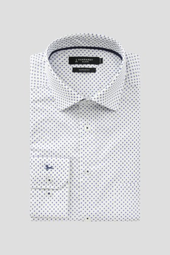 Voorkant van Wit hemd met blauwe print – Regular fit door Dansaert Black voor Heren