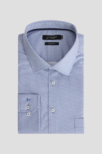 Productfoto 1 van Wit hemd met blauwe print - Regular fit door Dansaert Black voor Heren