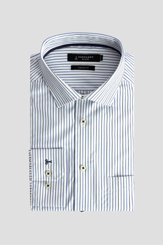 Voorkant van Wit hemd met blauwe strepen - Comfort fit door Dansaert Black voor Heren