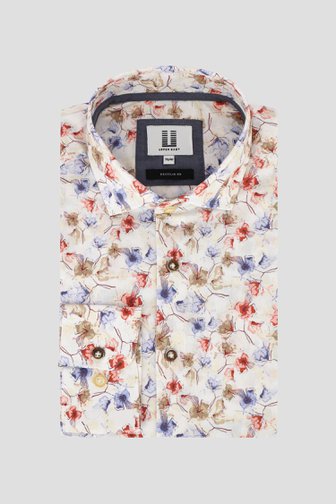 Upper East Wit hemd met bloemenprint - Regular fit