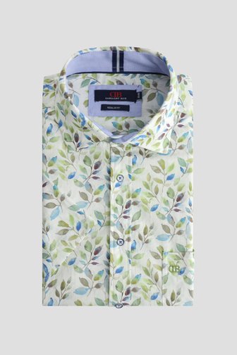 Voorkant van Wit hemd met botanische print - Regular fit door Dansaert Blue voor Heren