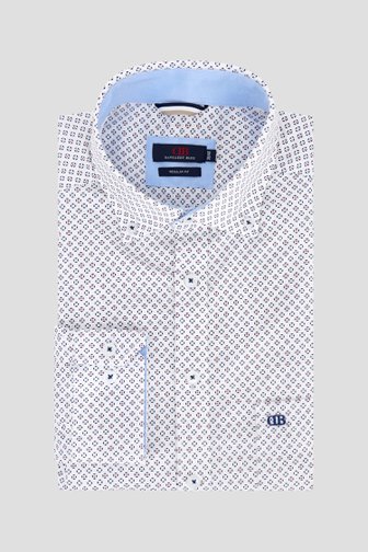Wit hemd met een fijne print - Regular fit  van Dansaert Blue voor Heren