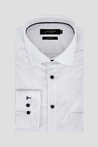 Wit hemd met fijne blauw print - Regular fit  van Dansaert Black voor Heren