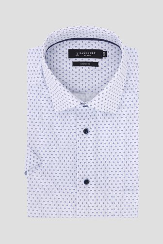 Wit hemd met fijne blauwe print - Comfort fit  van Dansaert Black voor Heren