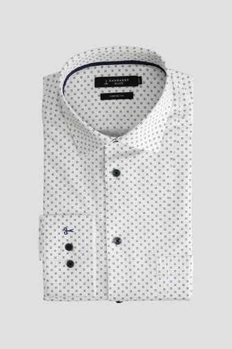 Voorkant van Wit hemd met fijne blauwe print - Comfort fit  door Dansaert Black voor Heren