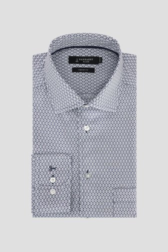 Voorkant van Wit hemd met fijne blauwe print - Comfort fit door Dansaert Black voor Heren