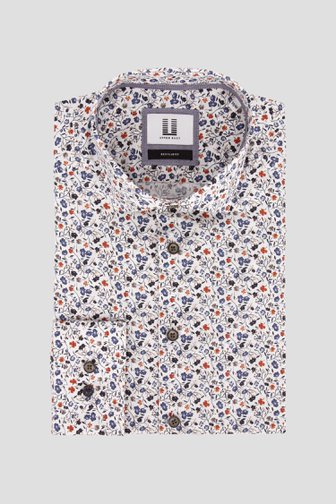 Wit hemd met fijne bloemenprint - Regular fit van Upper East voor Heren