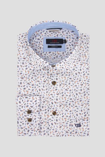 Wit hemd met fijne gebloemde print - Comfort fit van Dansaert Blue voor Heren