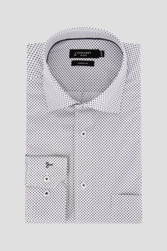 Wit hemd met fijne print - Comfort fit  van Dansaert Black voor Heren