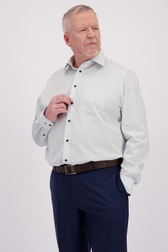 Voorkant van Wit hemd met fijne print - Comfort fit door Dansaert Black voor Heren