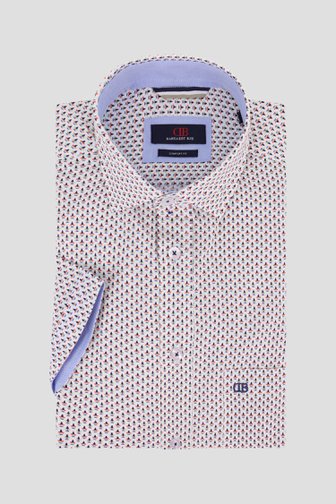 Wit hemd met fijne print - Comfort fit  van Dansaert Blue voor Heren