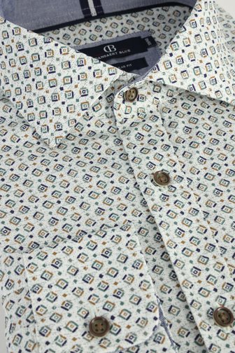 Voorkant van Wit hemd met fijne print - Regular fit door Dansaert Blue voor Heren