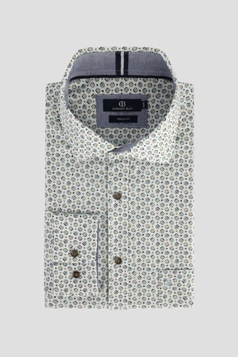 Voorkant van Wit hemd met fijne print - Regular fit door Dansaert Blue voor Heren