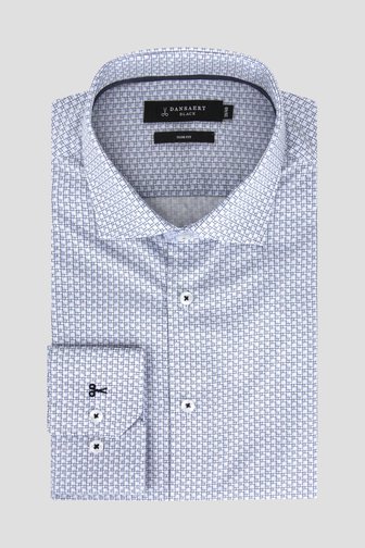 Wit hemd met fijne print - Slim fit van Dansaert Black voor Heren