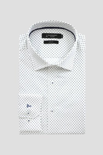 Voorkant van Wit hemd met fijne print – Slim fit door Dansaert Black voor Heren