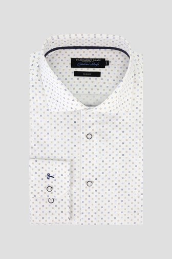 Wit hemd met fijne print - Slim fit van Dansaert Black voor Heren