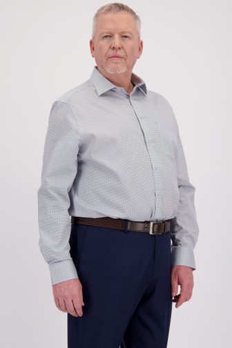 Wit hemd met fijne print – Comfort fit van Dansaert Black voor Heren