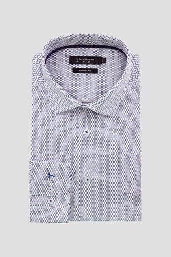 Wit hemd met fijne print – comfort fit van Dansaert Black voor Heren