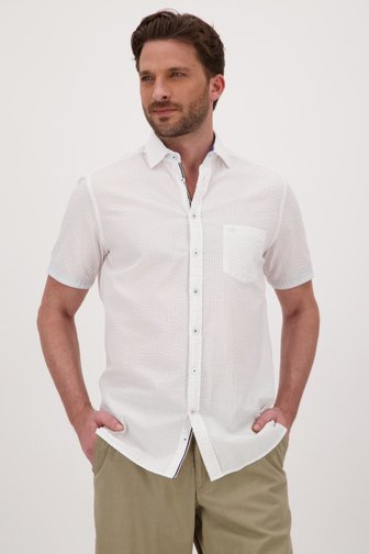 Wit hemd met fijne structuur - regular fit
