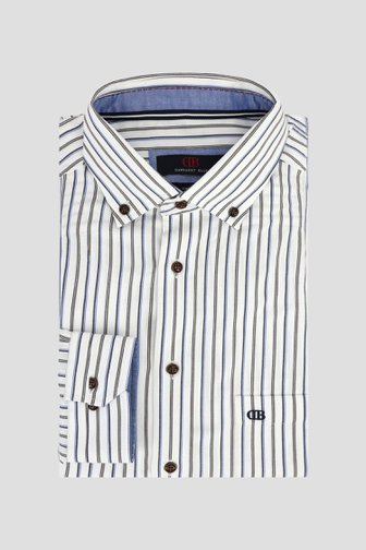 Voorkant van Wit hemd met gestreept motief - Comfort fit door Dansaert Blue voor Heren