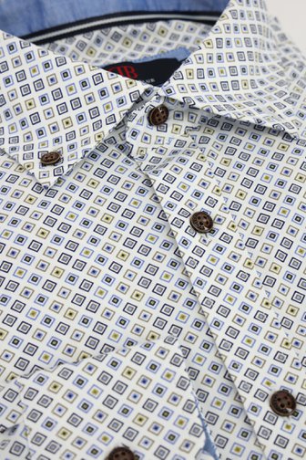 Productfoto 1 van Wit hemd met ruitjesmotief - Regular fit door Dansaert Blue voor Heren