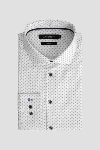 Productfoto 1 van Wit hemd met zwarte print - Slim fit door Dansaert Black voor Heren