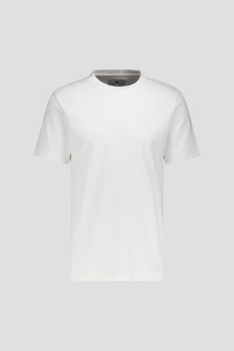 Voorkant van Wit katoenen T-shirt met ronde hals  door Upper East voor Heren