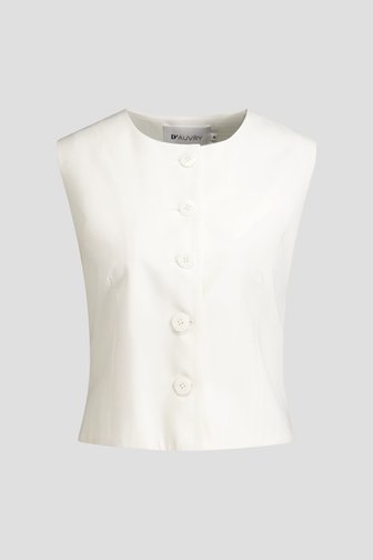 Voorkant van Wit mouwloos vestje door D'Auvry voor Dames
