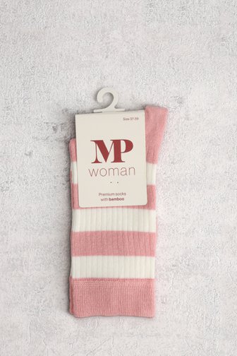 Voorkant van Wit-roze gestreepte sokken door MP Denmark voor Dames