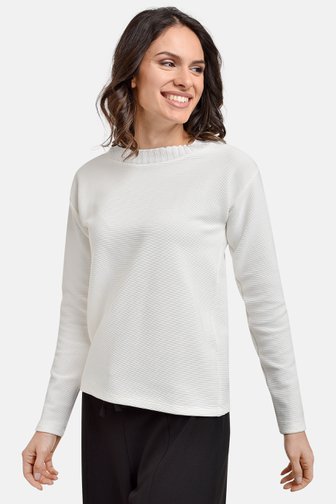 Wit T-shirt in fijne geribbelde stof van Bicalla voor Dames