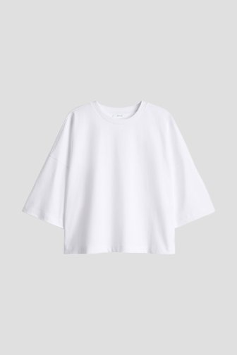 Voorkant van Wit T-shirt met driekwartmouw door Opus voor Dames