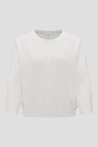 Wit T-shirt met gestreept patroon van Opus voor Dames