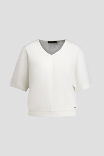 Productfoto 1 van Wit T-shirt met gewafelde textuur door Claude Arielle voor Dames