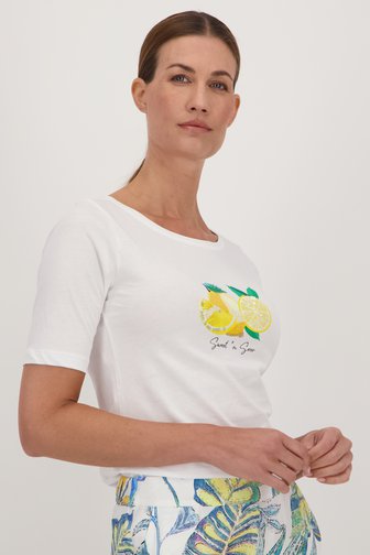 Wit T-shirt met opdruk van More & More voor Dames