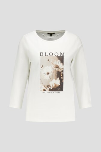 Voorkant van Wit T-shirt met opdruk door More & More voor Dames