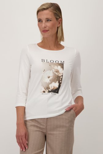 Voorkant van Wit T-shirt met opdruk door More & More voor Dames