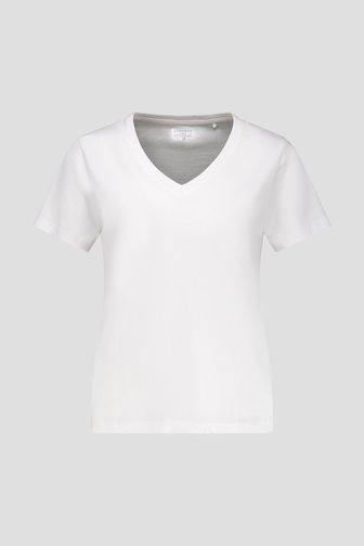 Wit T-shirt met V- hals van Liberty Island voor Dames
